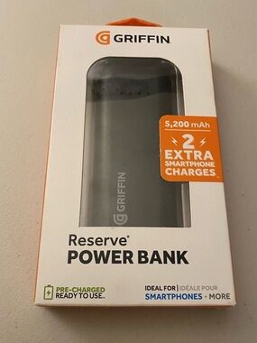 Griffin Reserve Power Bank 5,200mAh Ideal For Smartphones/iPhones And More